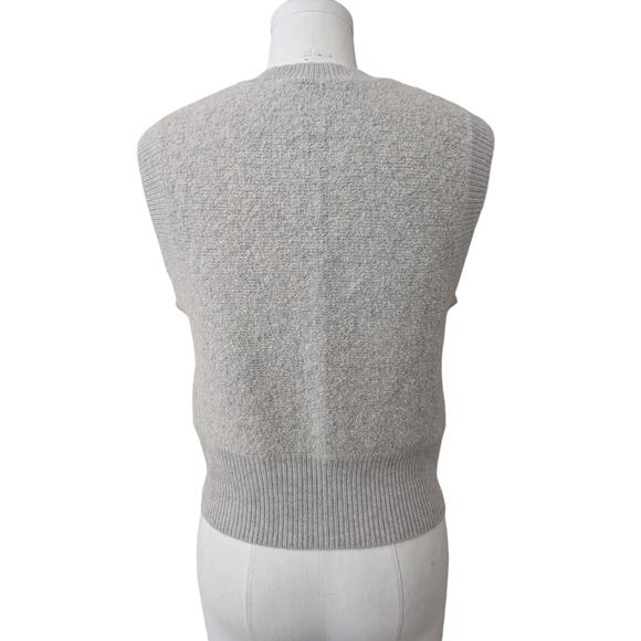 autumn cashmere sleeveless boucle cashmere wool sweater - Picture 4 of 11